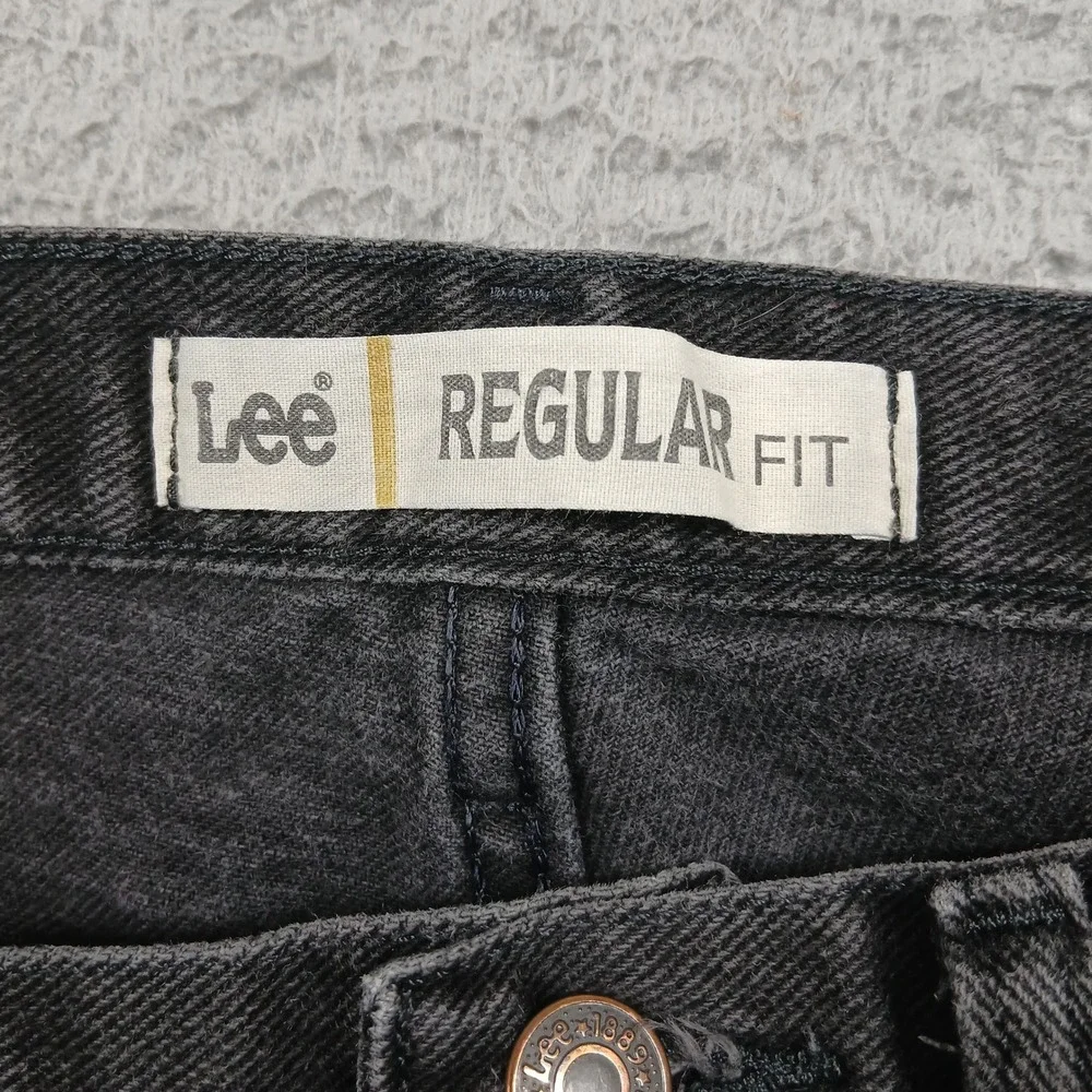 Lee Regular Fit Jeans Men's‎ 36x29 Black/Gray Denim Made in Mexico USA Fabric